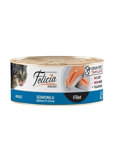 Felicia Tahılsız Somonlu Fileto Yetişkin Konserve Kedi Maması 85 G