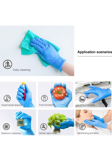 Aubyhe Intco M Beden Mavi Sentetik Pvc Eldivenler - 100 Adet Kutulu, Yemek İşleme, Ev Temizliği, Kozmetik Ve Tarımda Kullanım, Lateks Ve Dopsuz, Ultra Yumuşak Ve Dayanıklı
