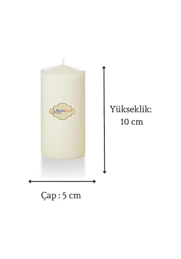 3 Lü Midium Set Mum Krem Çap :5 Cm Krem