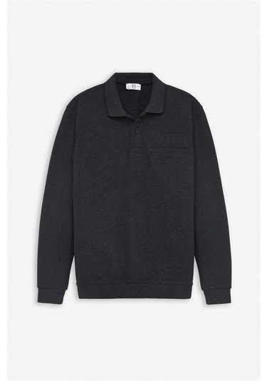 Süvari Siyah Regular Düz Fermuarlı Polo Yaka Sweatshirt Sw2013700011-s09 Siyah