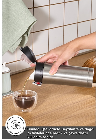 Karaca Pluton Çelik Sızdırmaz Termos Inox 450 ml