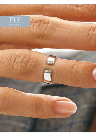 Fly Jewelry 925 Ayar Gümüş Falanks Yüzüğü 252940073 Gri