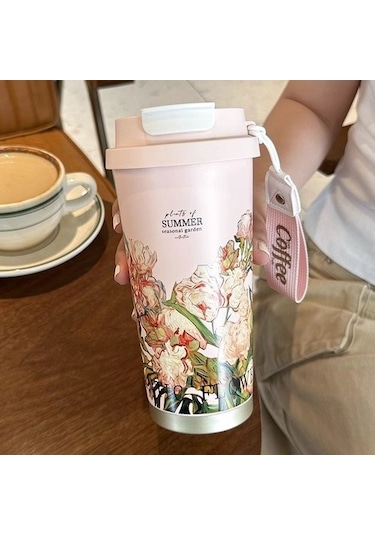 Paslanmaz Çelik Kahve Fincanı 500ml M1mo0s Pembe