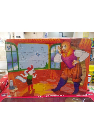 42 Parça Karton Puzzle Arkası Boyamalı 2 Adet