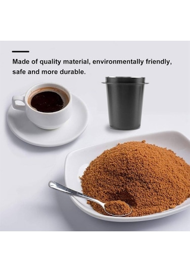 Metabagua Kahve Dozaj Kabı, Paslanmaz Çelik Dozaj Kabı Toz Besleyici Bardak Parçası Espresso Kahve Makinesi Aksesuarları Ktr97p Siyah