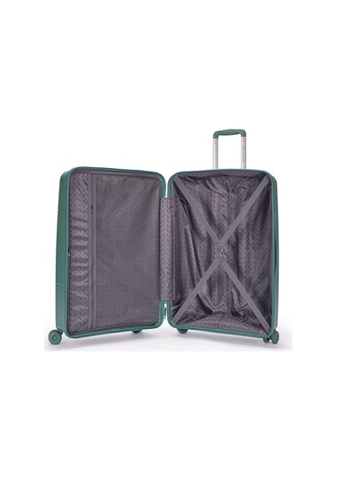 Benetton 3'lü Set Büyük Orta Ve Kabin Boy %100 Polipropilen Valiz 14bnt8001 Yeşil