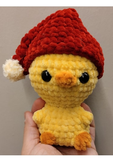 Pofuduk Ördek Amigurumi Örgü Sarı - Turuncu