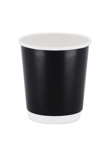Double Wall Siyah Karton Bardak 8 Oz - 25 Adet 25