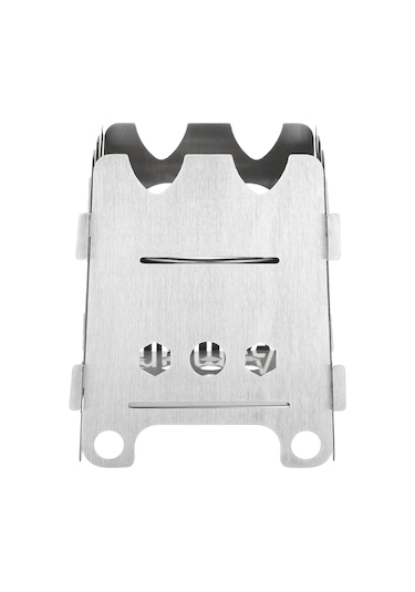 Youtek Aomiun Çelik Odun Fırını - Alkol Tepsili, İçine Katlanabilir, Hafif, Kamp Ve Bisiklet Turları İçin Hwl-06 Küçük Boy Gümüş