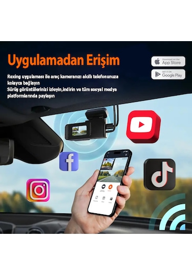 Rexing C2 2k+1080p Wifi Araç Kamerası + 32gb Sd Kart
