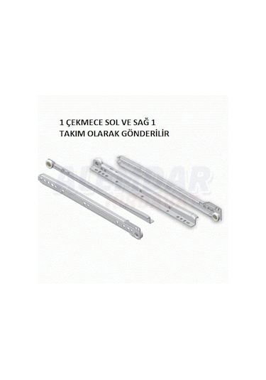 25 Cm-30 Cm-35 Cm-40 Cm-45 Cm-50 Cm Mobilya Çekmece Rayı... Gümüş