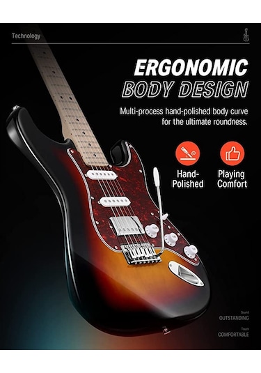 Donner Dst-152 Full-size St Elektro Gitar Seti Sunburst