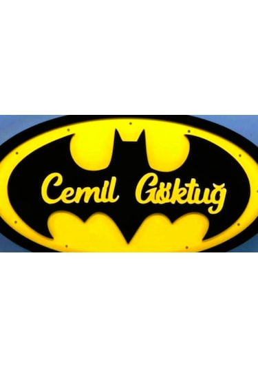 Batman Temalı Çoçuk Odası Kapı-duvar Süsü Kişiye Özel İsim Yazılı