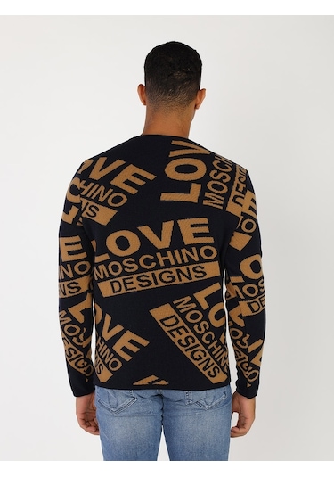Moschino Moschıno Erkek Kazak /M.Lov.2019.6494 Laci-Kahve Lacivert