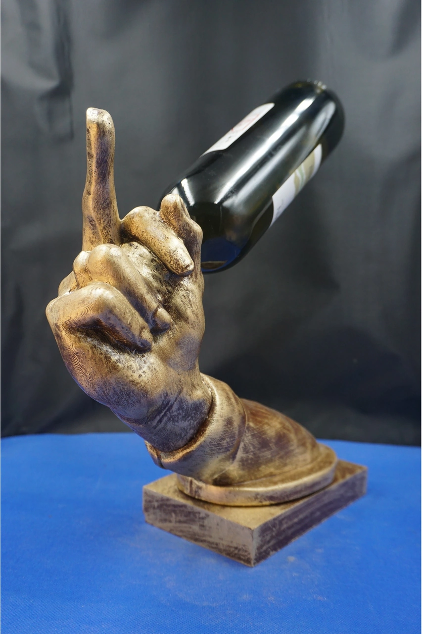 Özel Tasarım Şaraplık Yağdanlık Nh. Biblo Heykel Ev Dekorasyon Hediyelik Aksesuar 27 Cm Altın