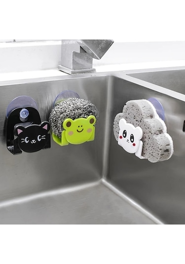 Xuweiwei Yeşil Kurbağa Şekilli Banyo Süngeri Ve Mutfak Organizatörü Yeşil