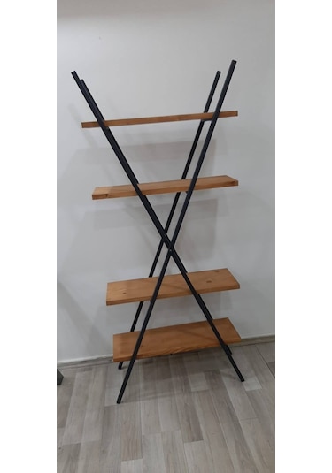 Umutpark Umutpark Umuthomedesing Metal Masif Ahşap Kitaplık.