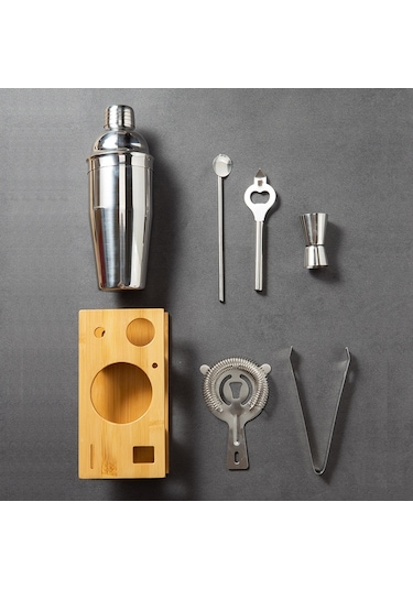 Sones By-7 7'si 1 Arada Paslanmaz Çelik Barmen Seti Barmenlik Aletleri, Özellikler: 350ml