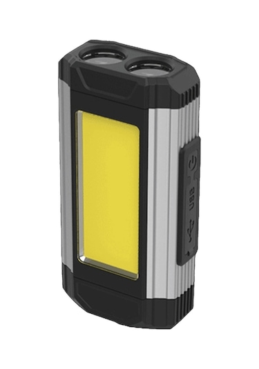 Jeemson Usb Şarjlı Cob Led İş Lambası, Manyetik Kanca, 5 Aydınlatma Modu, Ipx6 Su Geçirmez, Gümüş Renk 2 M