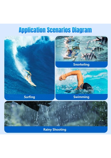 Djı Osmo Action 5 Pro / 3/4 Startrc 40m Sualtı Su Geçirmez Muhafaza Dalış Çantası İçin Siyah