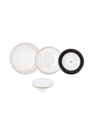 Jumbo Shine 24 Parça 6 Kişilik Yemek Takımı Beyaz