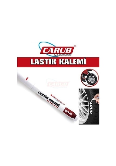 Carub Lastik Yazma Kalemi Bilyalı  Beyaz