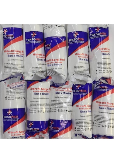 Teksomed - Hidrofil Sargı Bezi 10 Cm X 10 Metre 10 Adet
