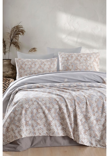 Enlora Home Doğal Pike Baskılı Tek Kişilik Piti Yaprak Rose