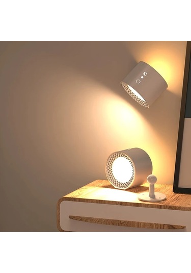 Fochsia Siyah 360 Derece Dönen Manyetik Duvar Lambası Uzaktan Kumanda Dokunmatik Aydınlatma Siyah