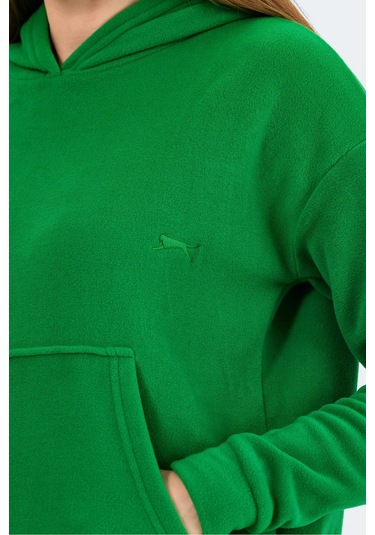 Slazenger Sassa 2 Li Set Kadın Kapüşonlu Cepli Sweatshırt Sarı - Yeşil