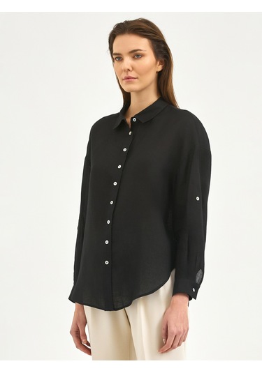 Karaca Kadın Comfort Fıt Gömlek-siyah 12.25s.04.018 Siyah
