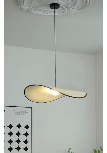 Modern Tasarım Bohem Sarkıt Avize Ekru Kumaş Salon Mutfak