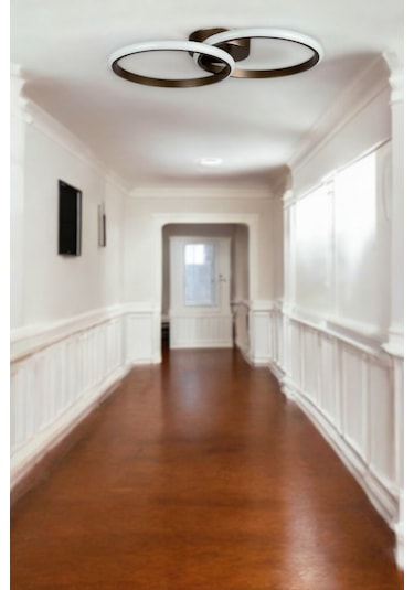 Jolly Kahve Rengi Salon - Mutfak - Hol Beyaz Led 2 Li Avize Kahve Rengi