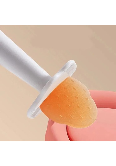 Konesam Bebekler İçin Yumuşak Diş Kaşıyıcı - Çilek Şeklinde Masajlı Silikon Dişlik Seti 2'li