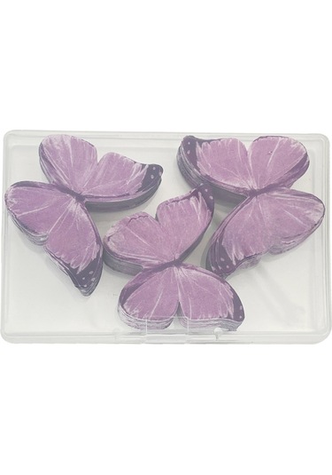 Kangvka 60 Adet Mor Renkli Sanayi Kek Dekorasyonu Fantezi Kelebekler, Hamur İşleme Ve Soğuk Servis Dekoru İçin Glutensiz Buğday Kağıdı Diğer