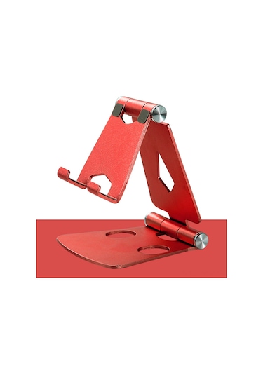 Maiyame Z16 Çift Katlanabilir Alüminyum Telefon Tutucu, 270 Açı Ayarlanabilir, Taşınabilir Masaüstü Stant, 8 İnç'e Kadar Telefon Ve İpad Uyumlu, Antirezik Silikon Tabanlı Kırmızı Diğer