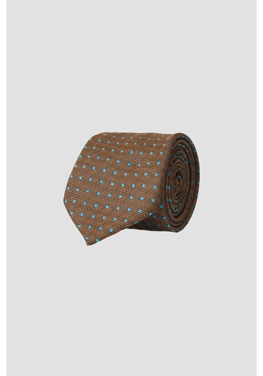 Ac&Co / Altınyıldız Classics Erkek Kahverengi - Turkuaz Desenli Kahve - Turkuaz Kravat Kahverengi - Turkuaz