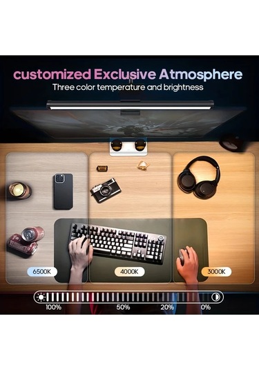 Dashanshop Amıll Modern Led Masa Lambası 3000 4000 6500k Aydınlatma Oyun Ofis Için Ayarlanabilir Usb 3000/4000/6500k