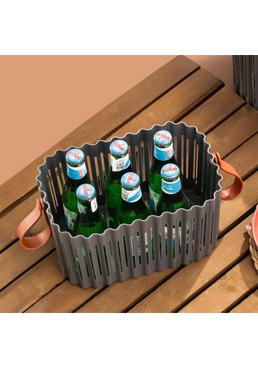 Porsima 4314 Antrasit 3'lü Sepet Seti Banyo Mutfak Organizeri