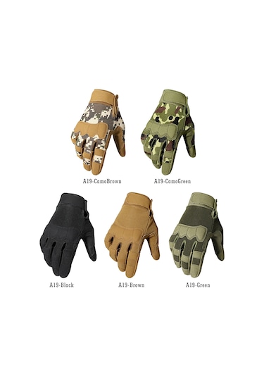 Tangshopping Taktik Eldiven Askeri Ordu Balıkçılık Çalışması Dokunmatik Ekran Kaymaz Mat Avcılık Yeşill