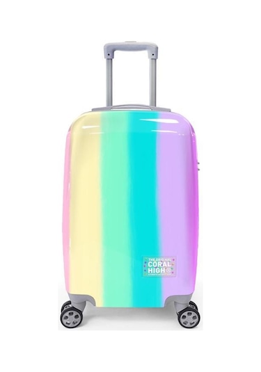 Coral High Renkli Çizgili Desenli Kabin Boy Valiz 50cm 16541