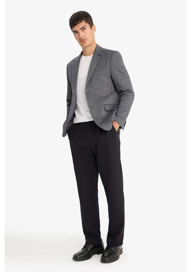 Defacto Slim Fit Dar Kesim Blazer Ceket F7690ax25auar198 Antrasit