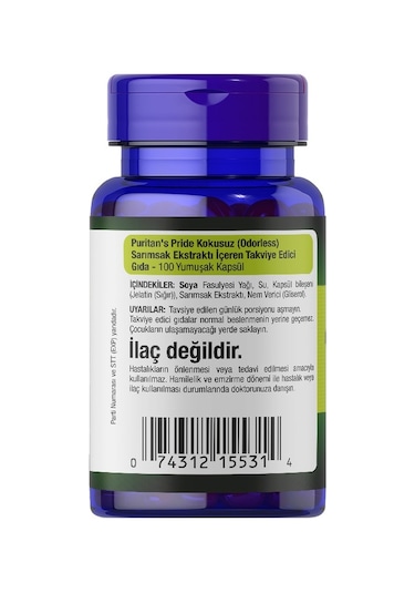 Puritan's Pride Odorless Garlic Extract 100 Kapsül