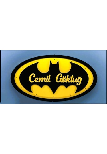Batman Temalı Çoçuk Odası Kapı-duvar Süsü Kişiye Özel İsim Yazılı