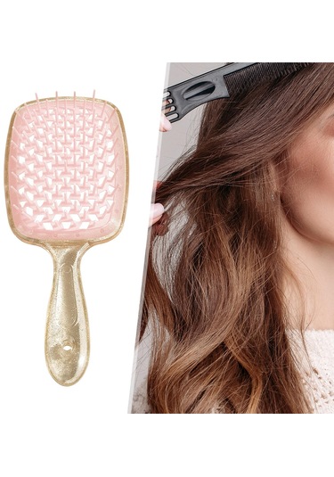 Suntek Dolaşık Açıcı Saç Fırçası Masaj Altın-pembe