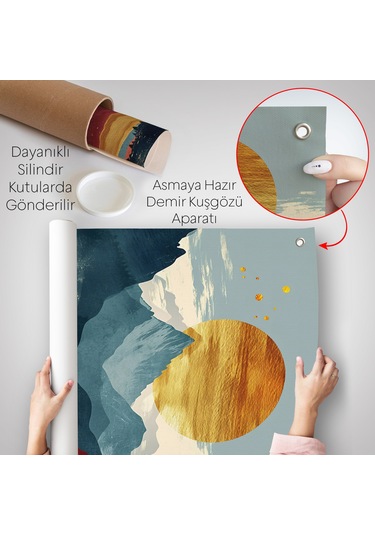 Dağların Üstündeki Güneş Manzarası Duvar Örtüsü-7649
