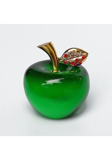 Lemestar "şık Kristal Elma Süsü - Işık Yansıtan Noel Dekorasyonu" Yeşil