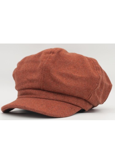 Şapkadan Kadın Yünlü Vintage Kasket Retro Kışlık Şapka 45645dr56699