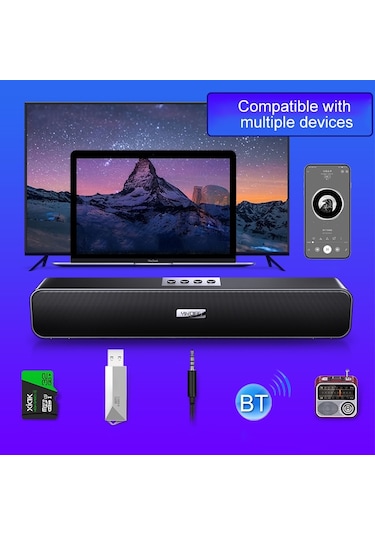 Yındıao A36 Bluetooth 5.0 Akıllı Subwoofer Bilgisayar Kablosuz Bluetooth Hoparlör, Bluetooth Yükseltme Sürümü Siyah