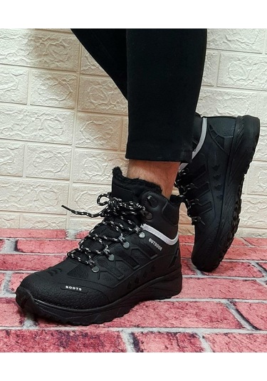 Stepway 8075 Siyah Kürklü Kaymaz Taban Erkek Bot 001
